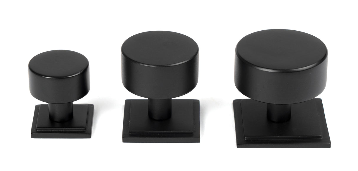 From The Anvil - Matt Black Kelso Cabinet Knob - 32mm (Square) | Sku. 50342 | Trade Door Handles.