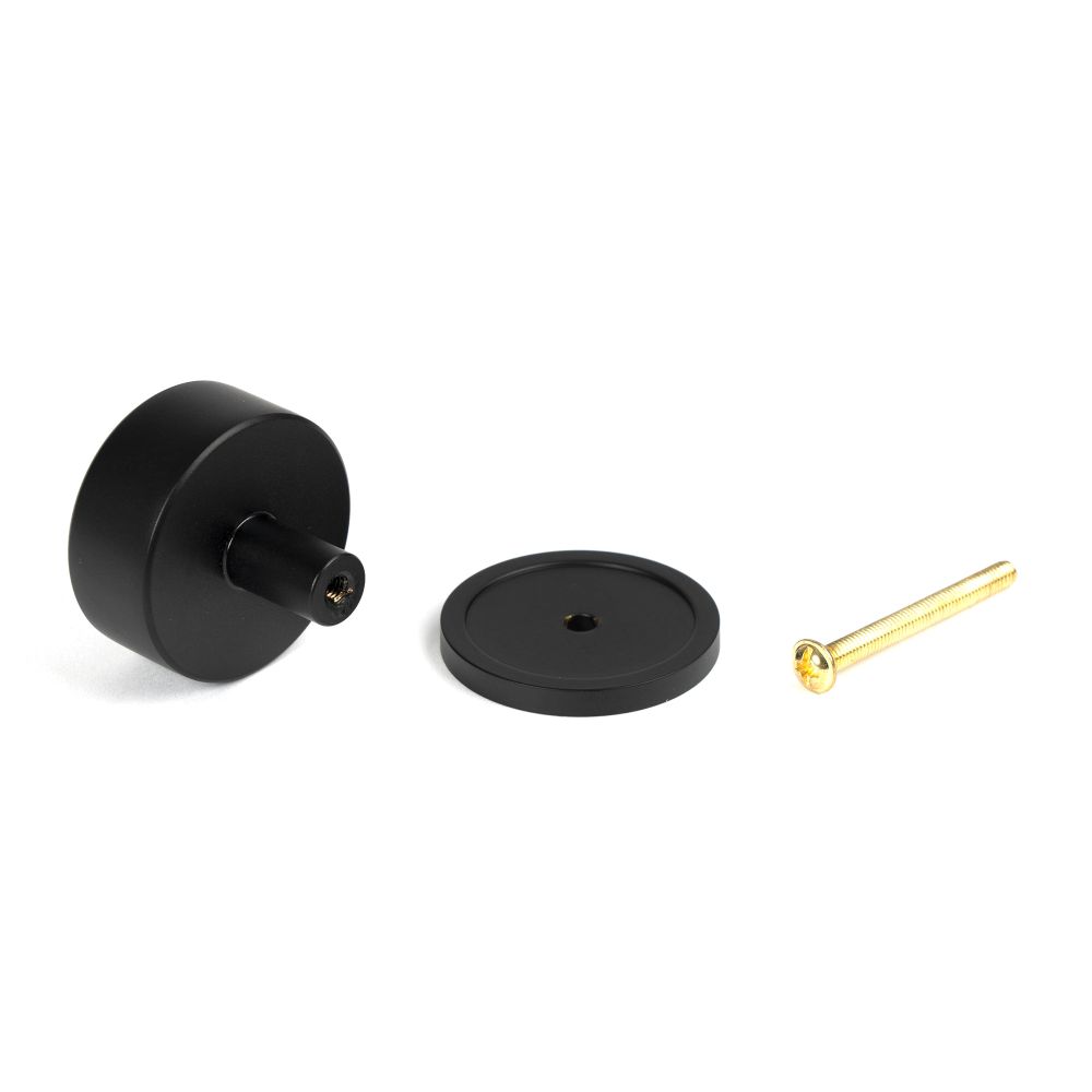 From The Anvil - Matt Black Kelso Cabinet Knob - 38mm (Plain) | Sku. 50343 | Trade Door Handles.