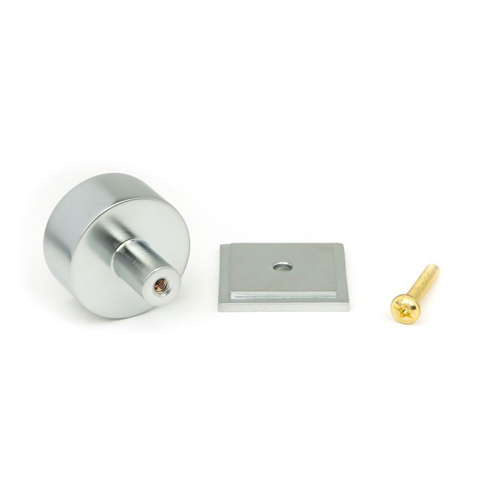 From The Anvil - Satin Chrome Kelso Cabinet Knob - 32mm (Square) | Sku. 50354 | Trade Door Handles.