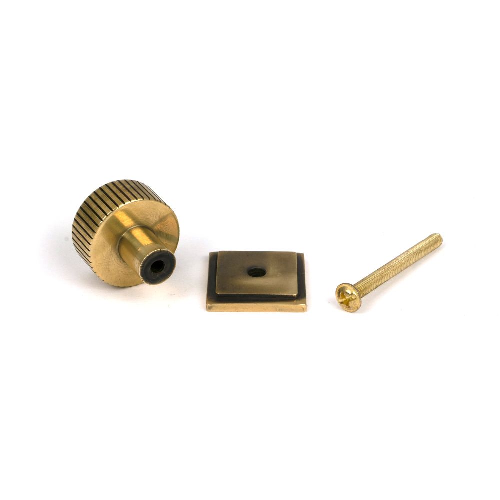 From The Anvil - Aged Brass Judd Cabinet Knob - 25mm (Square) | Sku. 50379 | Trade Door Handles.