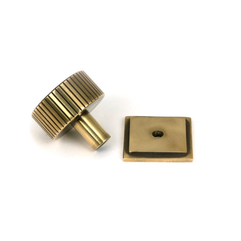 From The Anvil - Aged Brass Judd Cabinet Knob - 32mm (Square) | Sku. 50382 | Trade Door Handles.