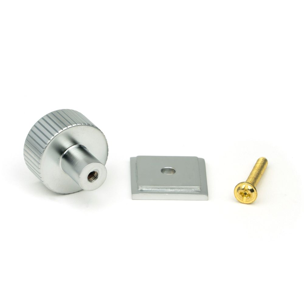 From The Anvil - Satin Chrome Judd Cabinet Knob - 25mm (Square) | Sku. 50414 | Trade Door Handles.