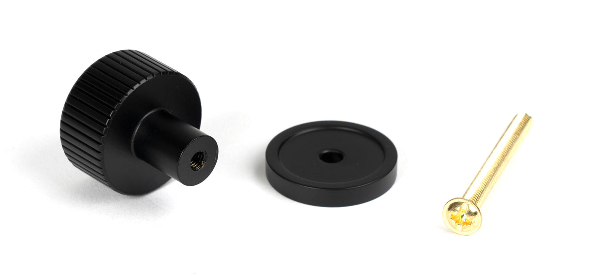 From The Anvil - Matt Black Judd Cabinet Knob - 25mm (Plain) | Sku. 50424 | Trade Door Handles.