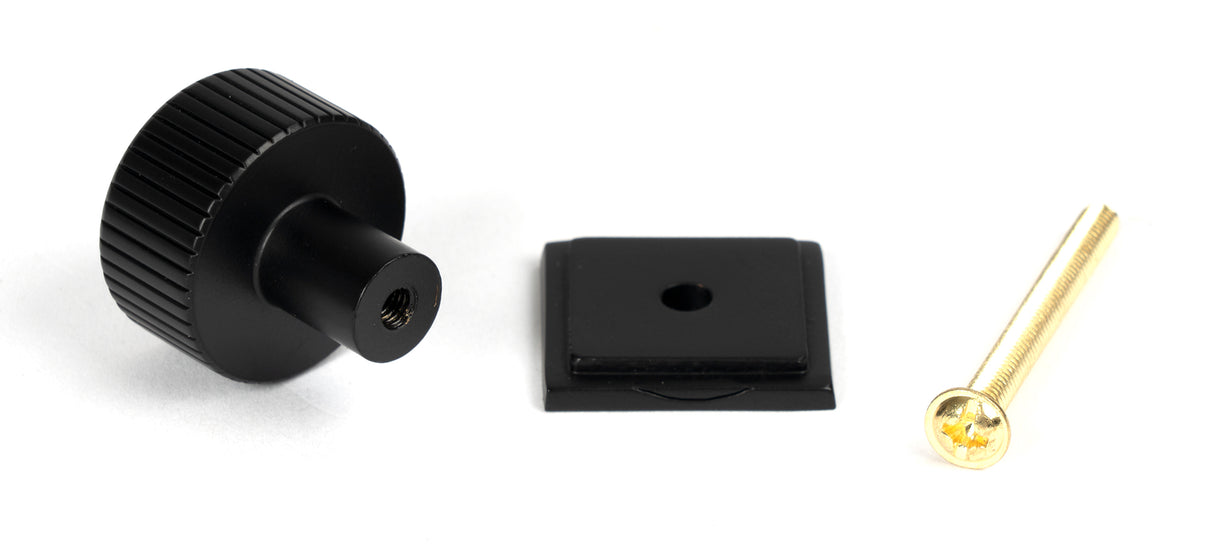 From The Anvil - Matt Black Judd Cabinet Knob - 25mm (Square) | Sku. 50426 | Trade Door Handles.