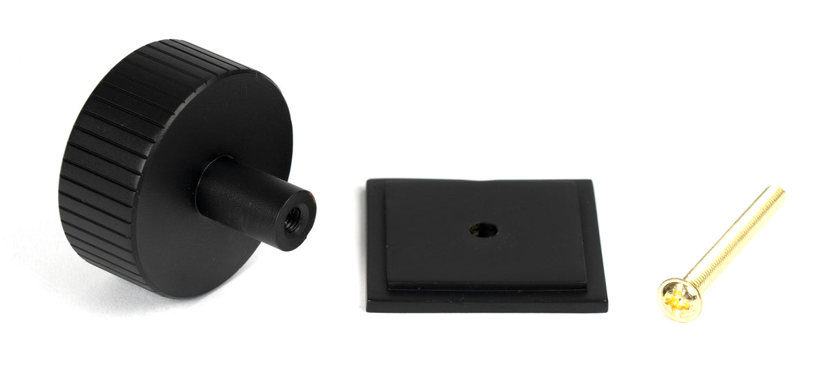 From The Anvil - Matt Black Judd Cabinet Knob - 38mm (Square) | Sku. 50432 | Trade Door Handles.
