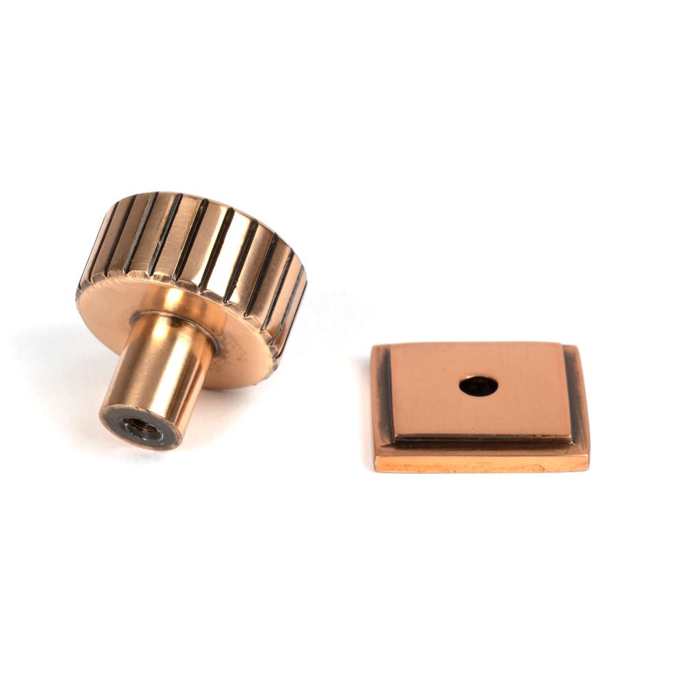 From The Anvil - Polished Bronze Judd Cabinet Knob - 25mm (Square) | Sku. 50474 | Trade Door Handles.