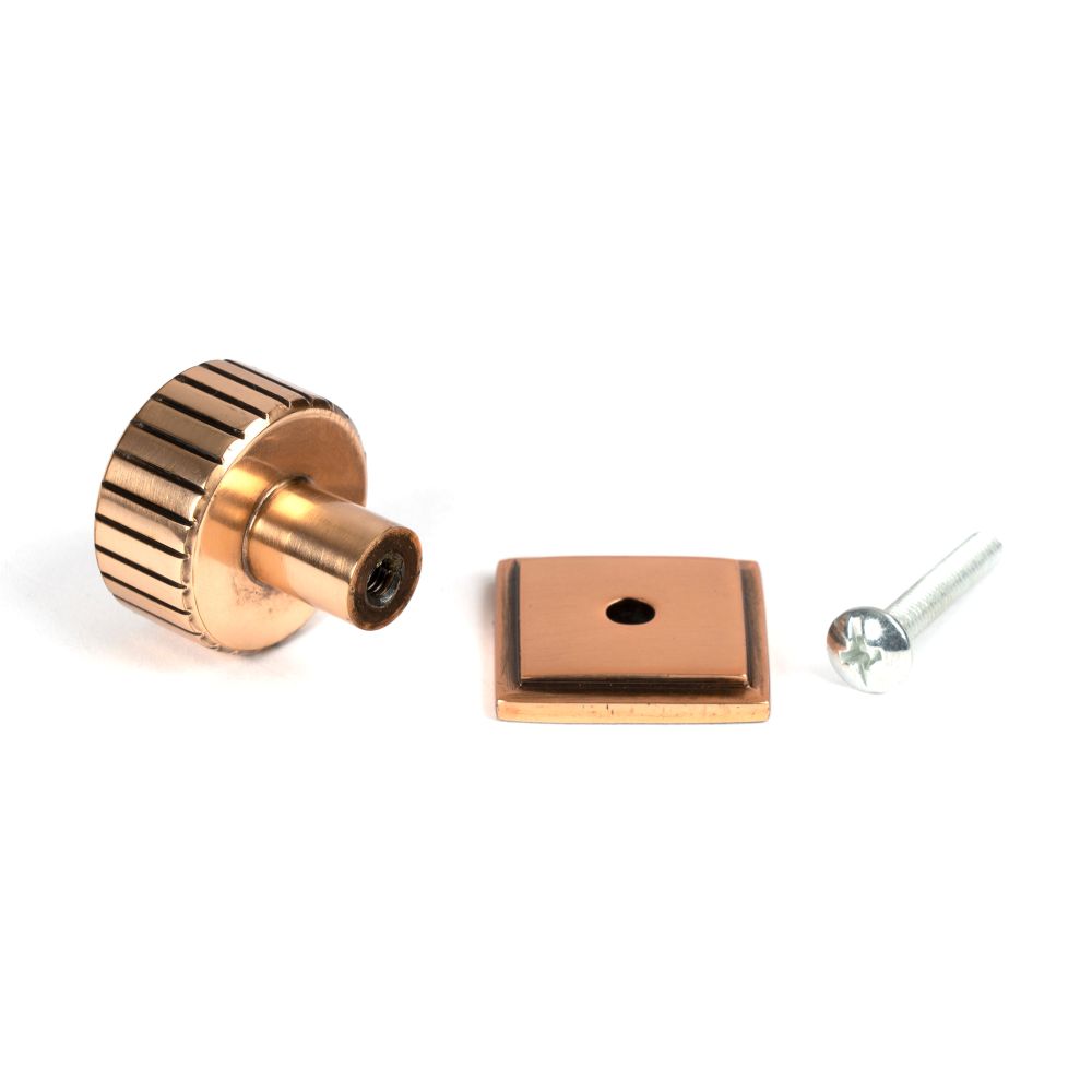 From The Anvil - Polished Bronze Judd Cabinet Knob - 25mm (Square) | Sku. 50474 | Trade Door Handles.