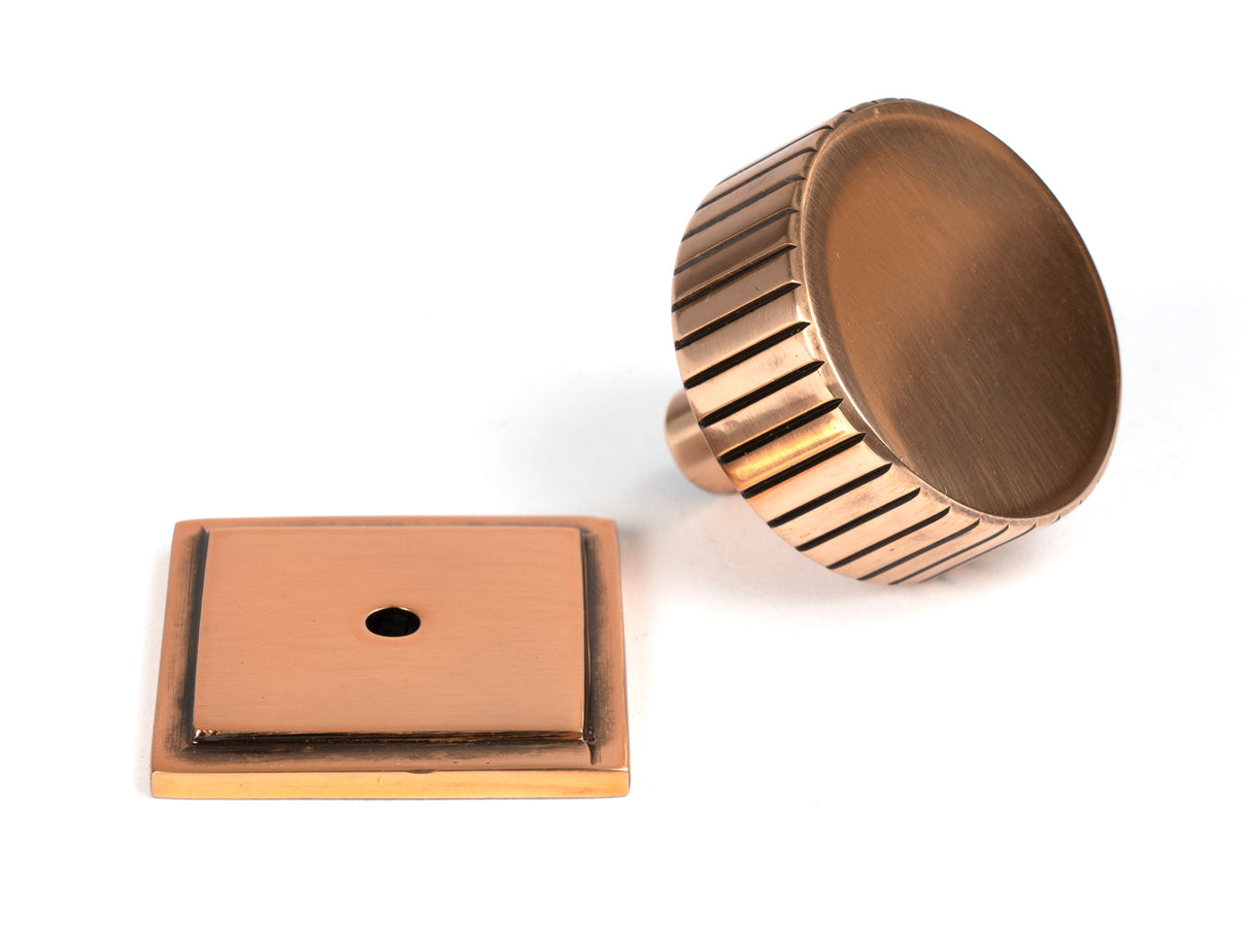 From The Anvil - Polished Bronze Judd Cabinet Knob - 38mm (Square) | Sku. 50480 | Trade Door Handles.