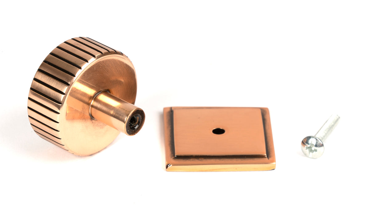 From The Anvil - Polished Bronze Judd Cabinet Knob - 38mm (Square) | Sku. 50480 | Trade Door Handles.
