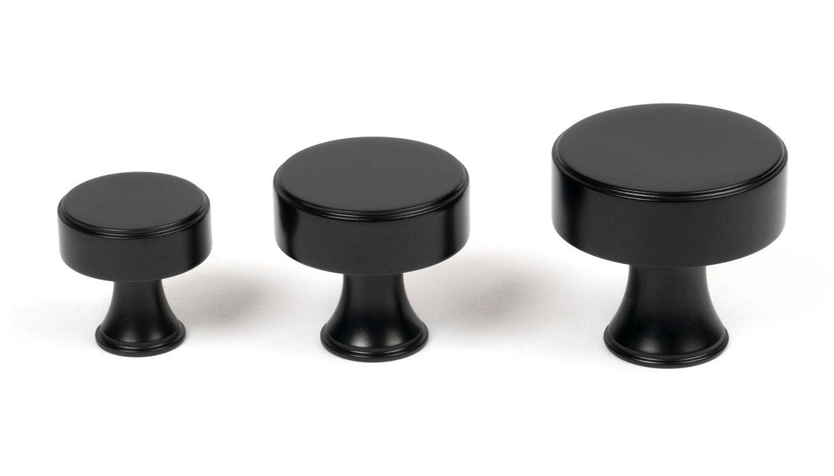 From The Anvil - Matt Black Scully Cabinet Knob - 32mm | Sku. 50555 | Trade Door Handles.