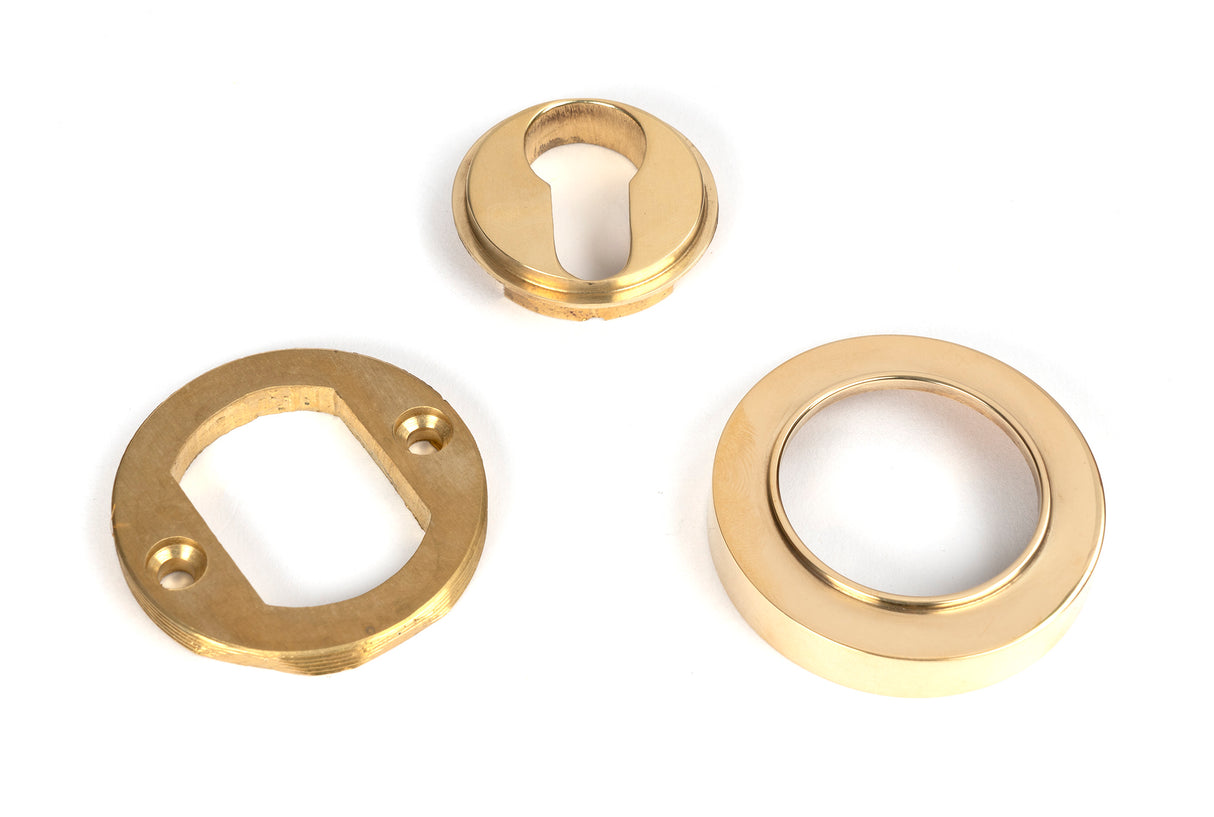 From The Anvil - Polished Brass Round Euro Escutcheon (Plain) | Sku. 50592 | Trade Door Handles.