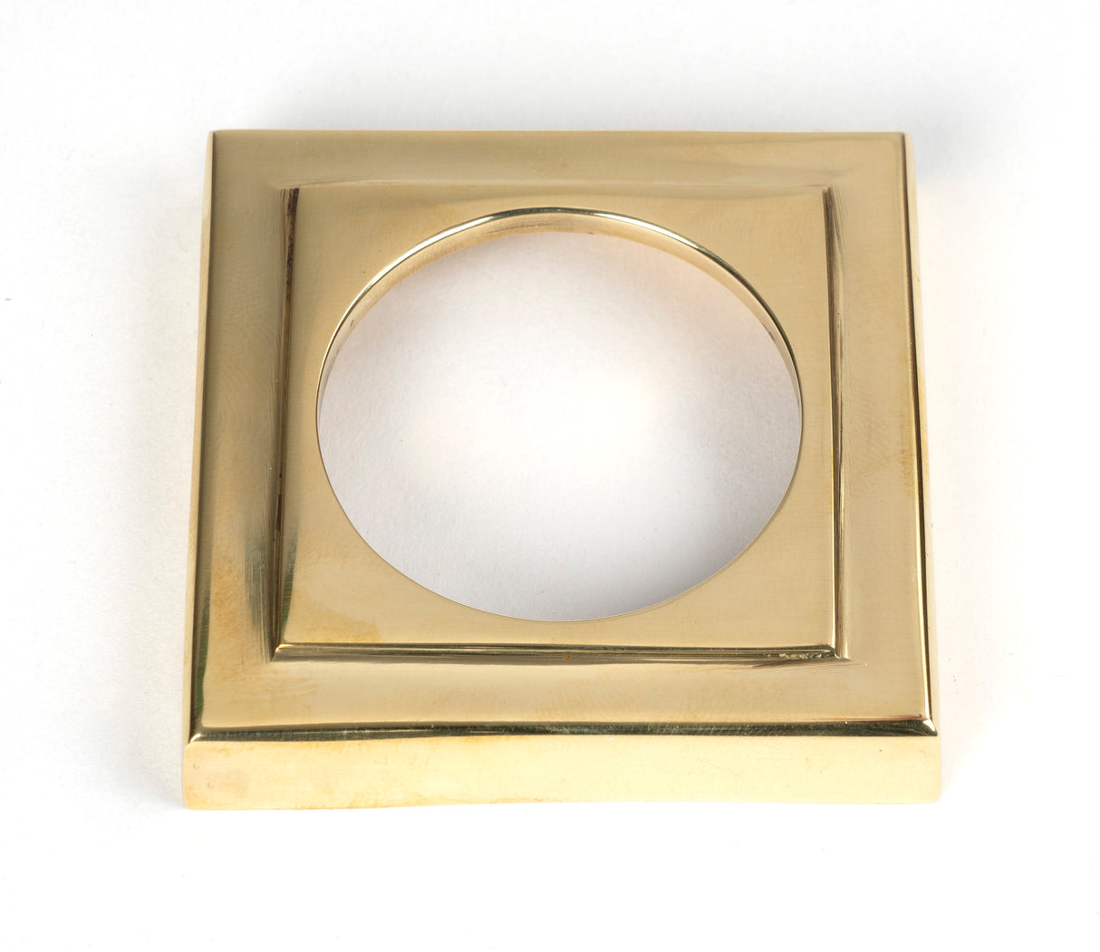 From The Anvil - Polished Brass Round Euro Escutcheon (Square) | Sku. 50595 | Trade Door Handles.