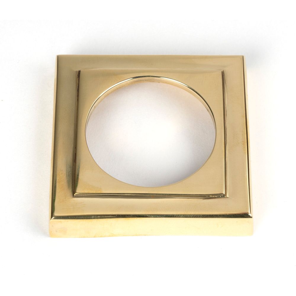 From The Anvil - Polished Brass Round Euro Escutcheon (Square) | Sku. 50595 | Trade Door Handles.
