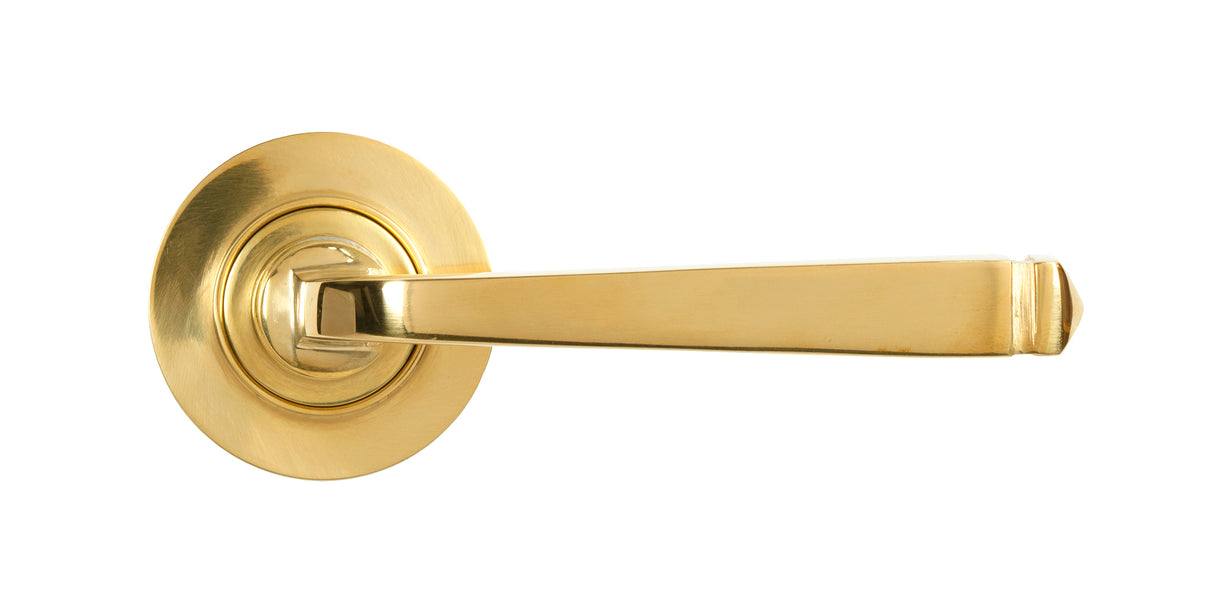 From The Anvil - Polished Brass Avon Round Lever on Rose Set (Plain) | Sku. 50596 | Trade Door Handles.