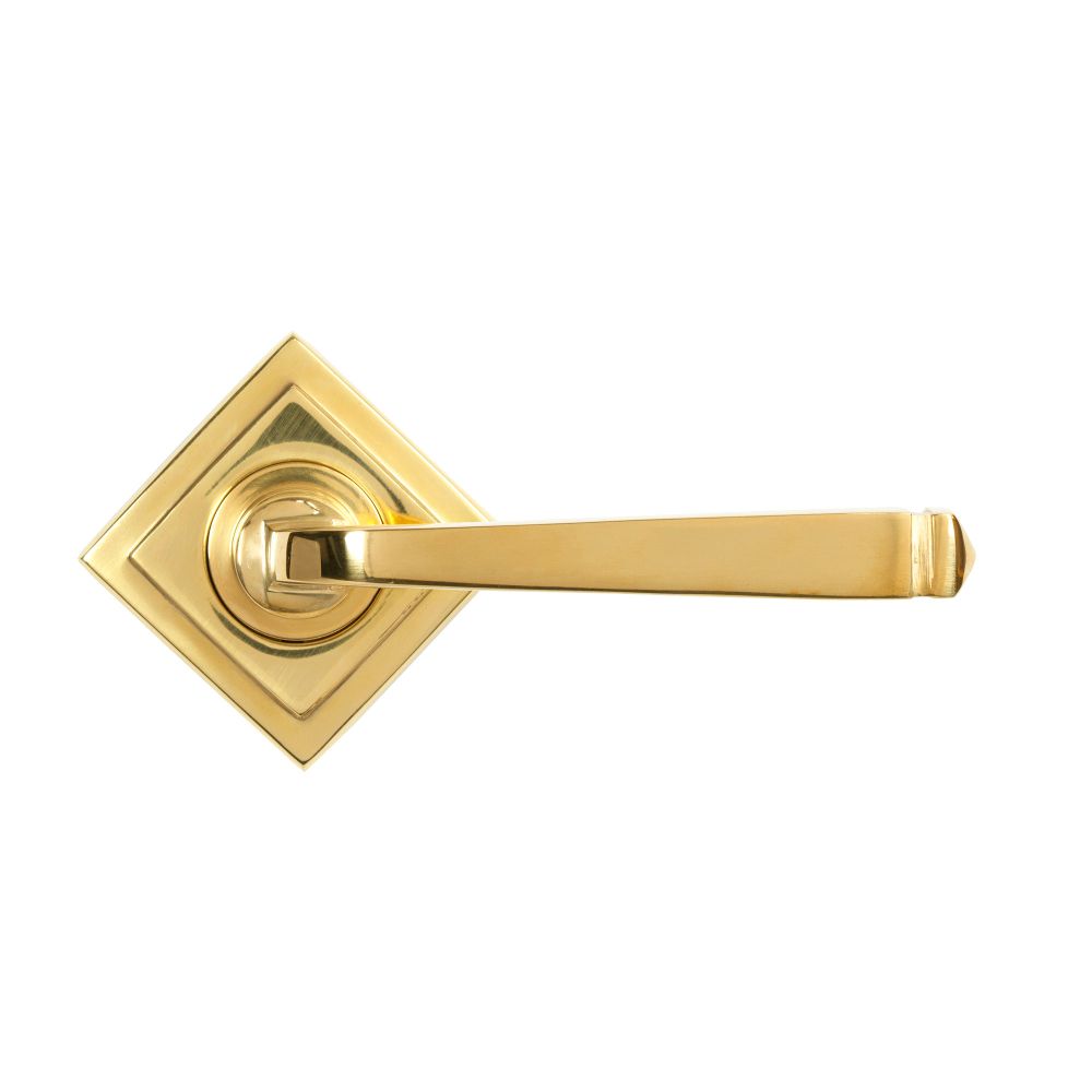 From The Anvil - Polished Brass Avon Round Lever on Rose Set (Square) | Sku. 50602 | Trade Door Handles.