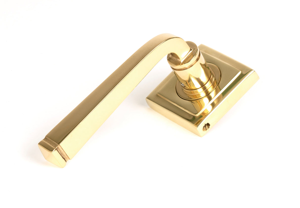 From The Anvil - Polished Brass Avon Round Lever on Rose Set (Square) | Sku. 50602 | Trade Door Handles.