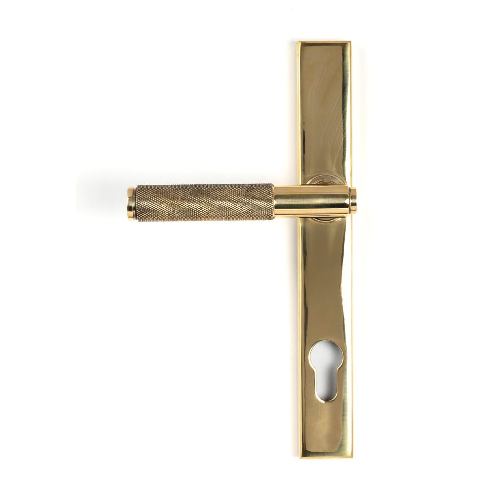 From The Anvil - Polished Brass Brompton Slimline Lever Espag. Lock Set | Sku. 50604 | Trade Door Handles.