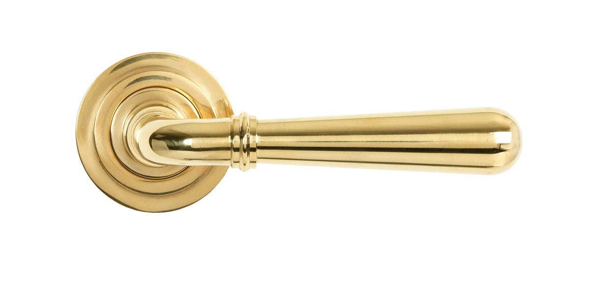 From The Anvil - Polished Brass Newbury Lever on Rose Set (Art Deco) - Unsprung | Sku. 50621 | Trade Door Handles.