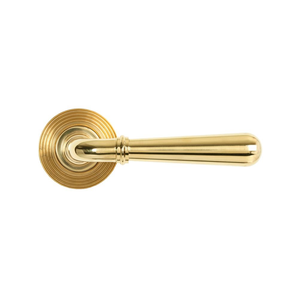 From The Anvil - Polished Brass Newbury Lever on Rose Set (Beehive) - Unsprung | Sku. 50623 | Trade Door Handles.