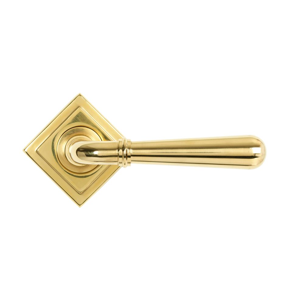 From The Anvil - Polished Brass Newbury Lever on Rose Set (Square) | Sku. 50624 | Trade Door Handles.