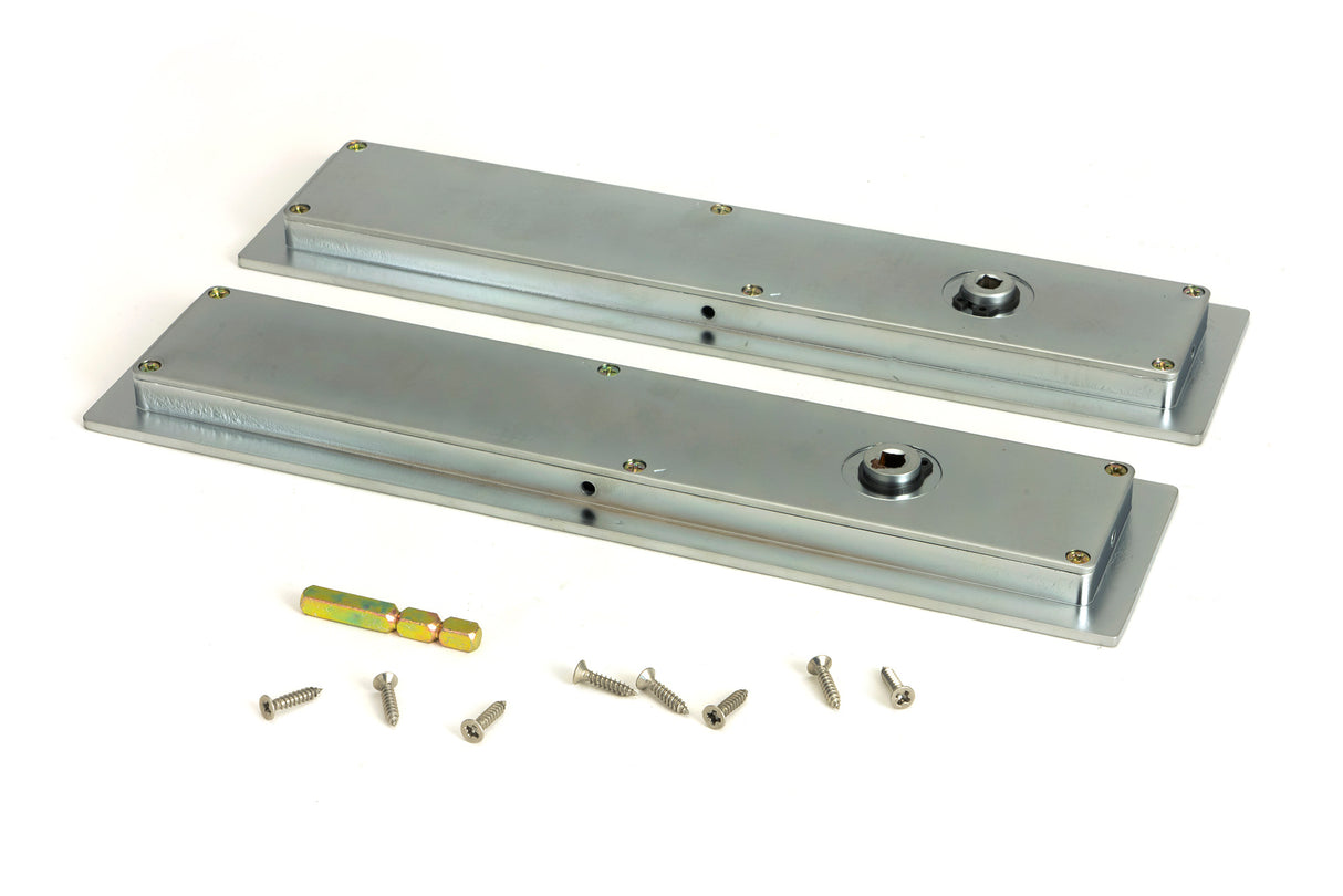 From The Anvil - Satin Chrome 250mm Plain Rectangular Pull - Privacy Set | Sku. 50643 | Trade Door Handles.