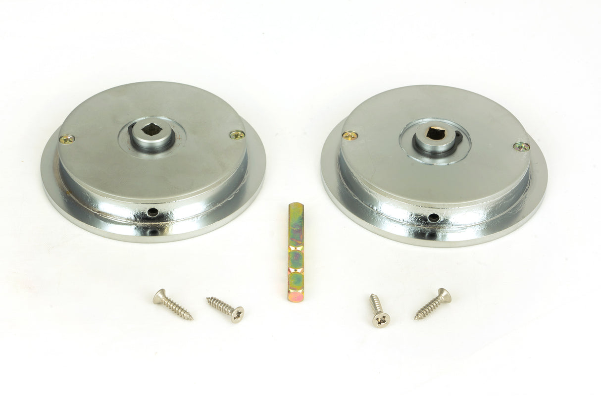 From The Anvil - Satin Chrome 75mm Plain Round Pull - Privacy Set | Sku. 50651 | Trade Door Handles.