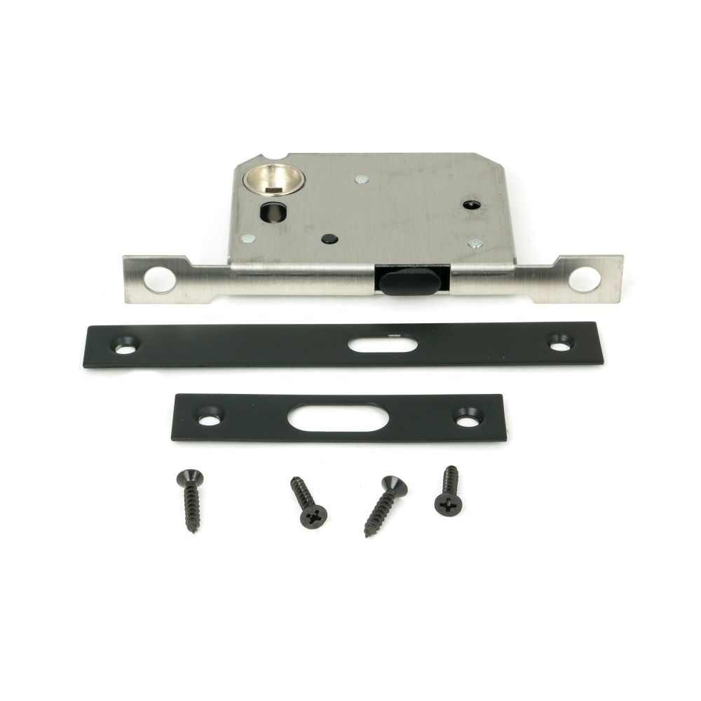 From The Anvil - Matt Black 50mm Sliding Door Lock | Sku. 50665 | Trade Door Handles.