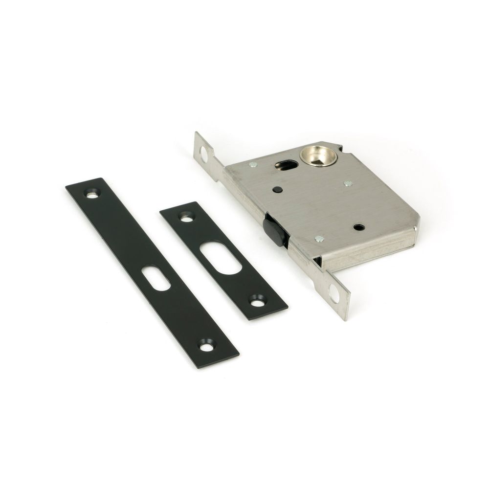 From The Anvil - Matt Black 50mm Sliding Door Lock | Sku. 50665 | Trade Door Handles.
