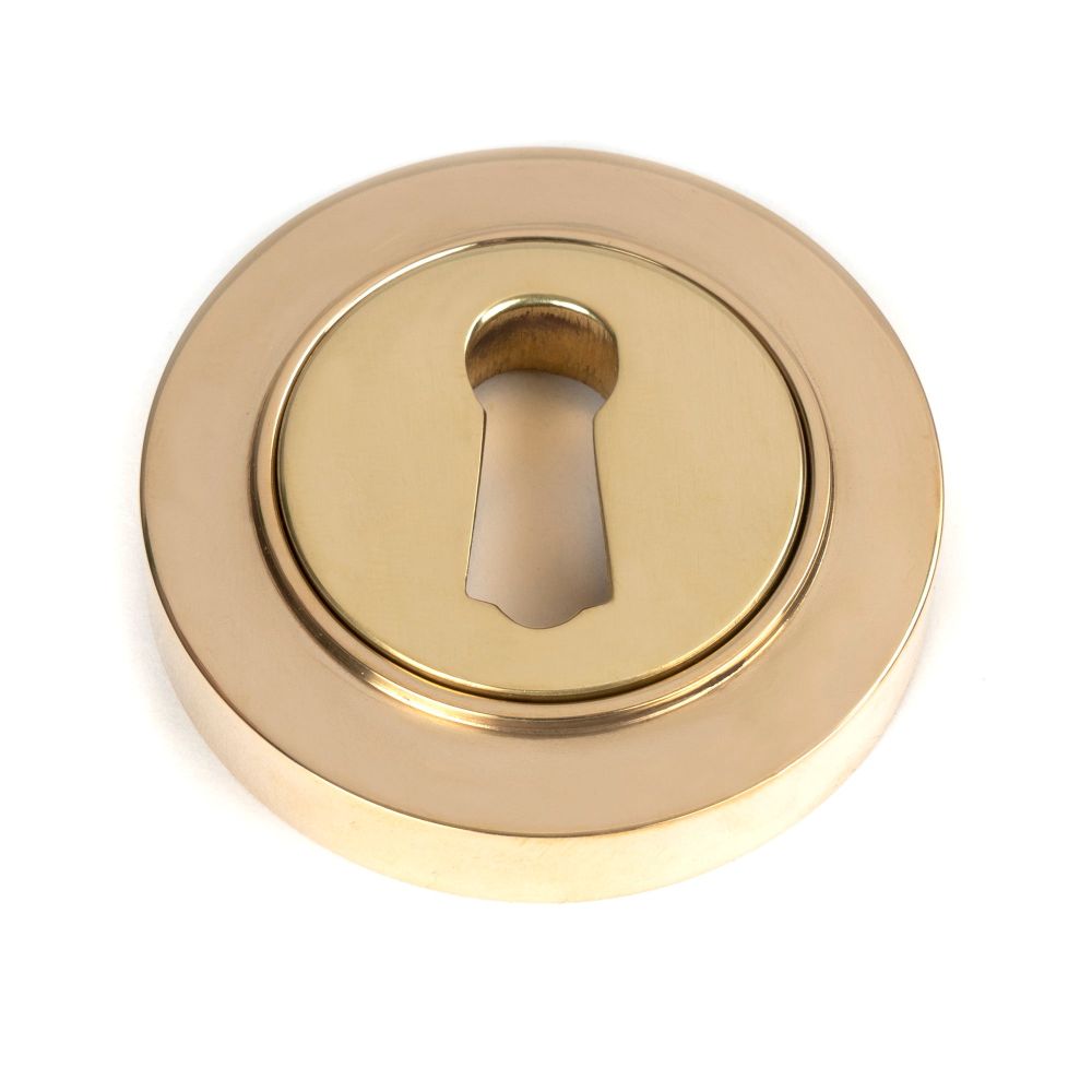 From The Anvil - Polished Brass Round Escutcheon (Plain) | Sku. 50746 | Trade Door Handles.