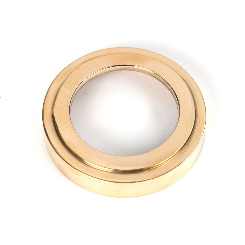 From The Anvil - Polished Brass Round Escutcheon (Art Deco) | Sku. 50747 | Trade Door Handles.