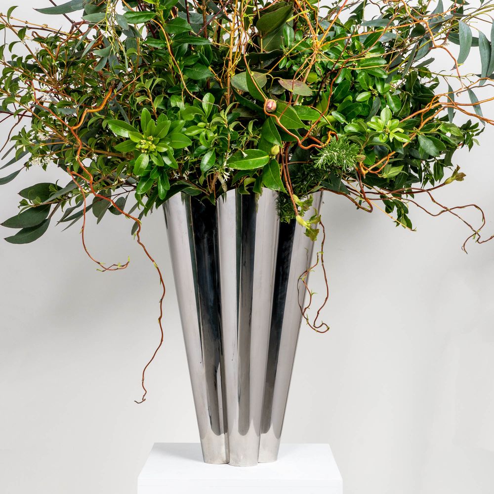 From The Anvil - Polished Marine SS (316) 30cm Flora Pot | Sku. 50756 | Trade Door Handles.