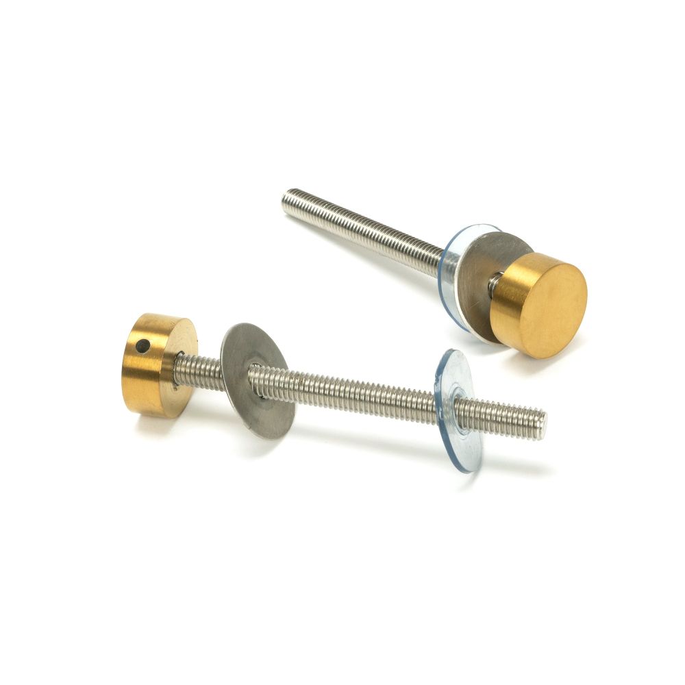 From The Anvil - Aged Brass (304) 100mm Bolt Fixings for T Bar (2) | Sku. 50815 | Trade Door Handles.