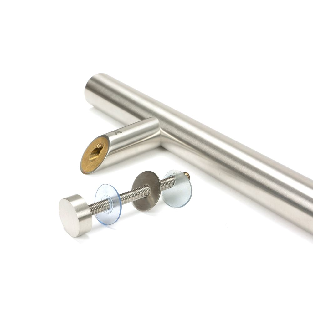 From The Anvil - Satin SS (304) 100mm Bolt Fixings for T Bar (2) - Offset | Sku. 50818 | Trade Door Handles.