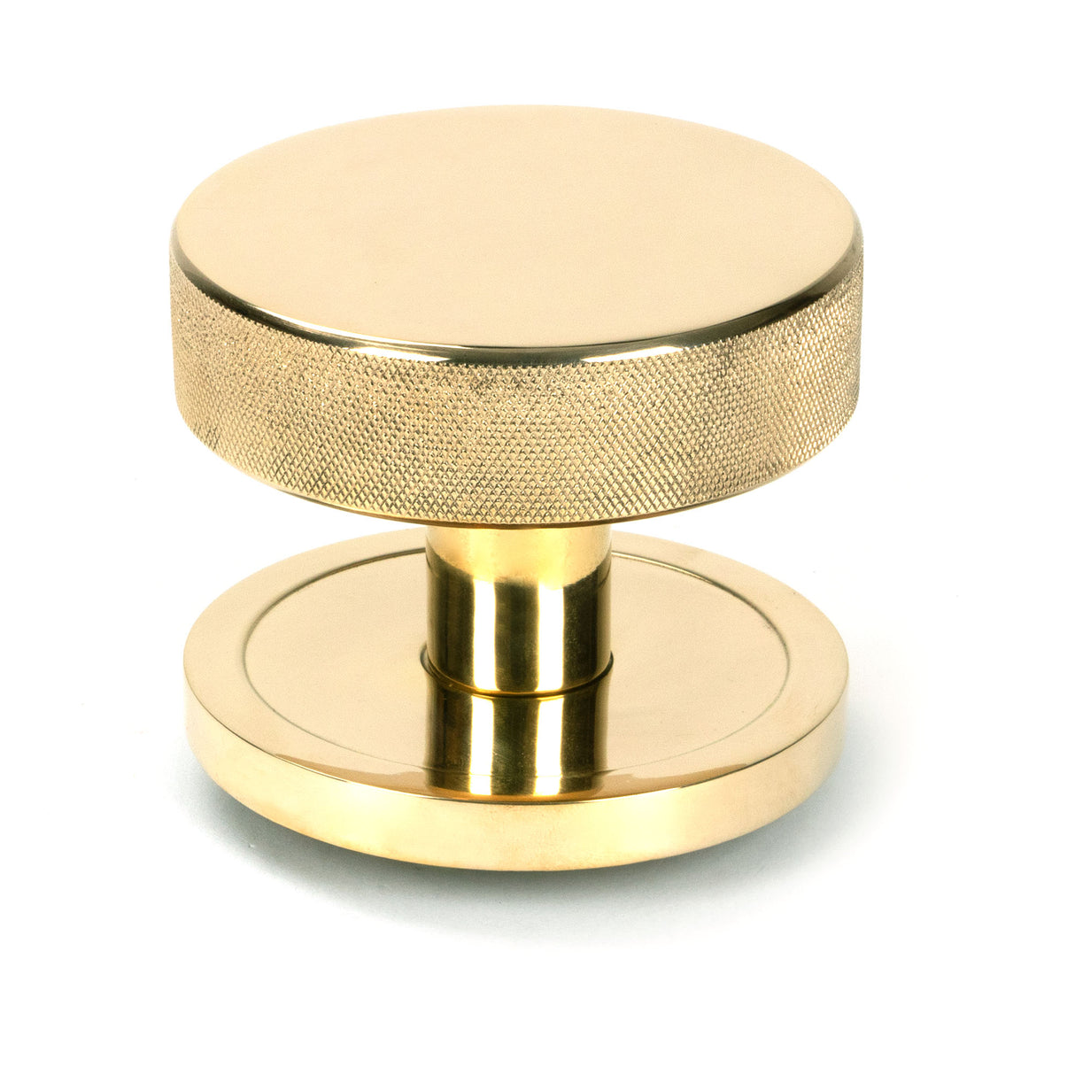 From The Anvil - Polished Brass Brompton Centre Door Knob (Plain) | Sku. 50826 | Trade Door Handles.