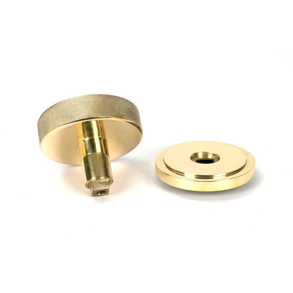 From The Anvil - Polished Brass Brompton Centre Door Knob (Art Deco) | Sku. 50827 | Trade Door Handles.