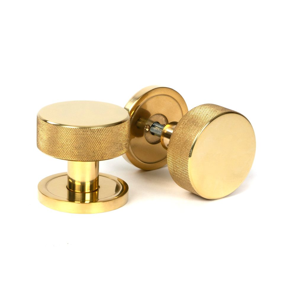 From The Anvil - Polished Brass Brompton Mortice/Rim Knob Set (Plain) | Sku. 50835 | Trade Door Handles.