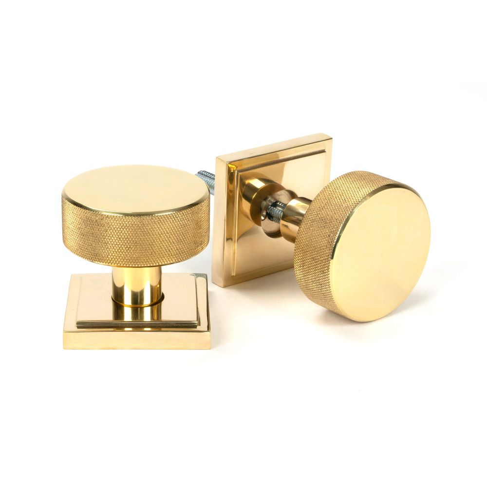 From The Anvil - Polished Brass Brompton Mortice/Rim Knob Set (Square) | Sku. 50838 | Trade Door Handles.
