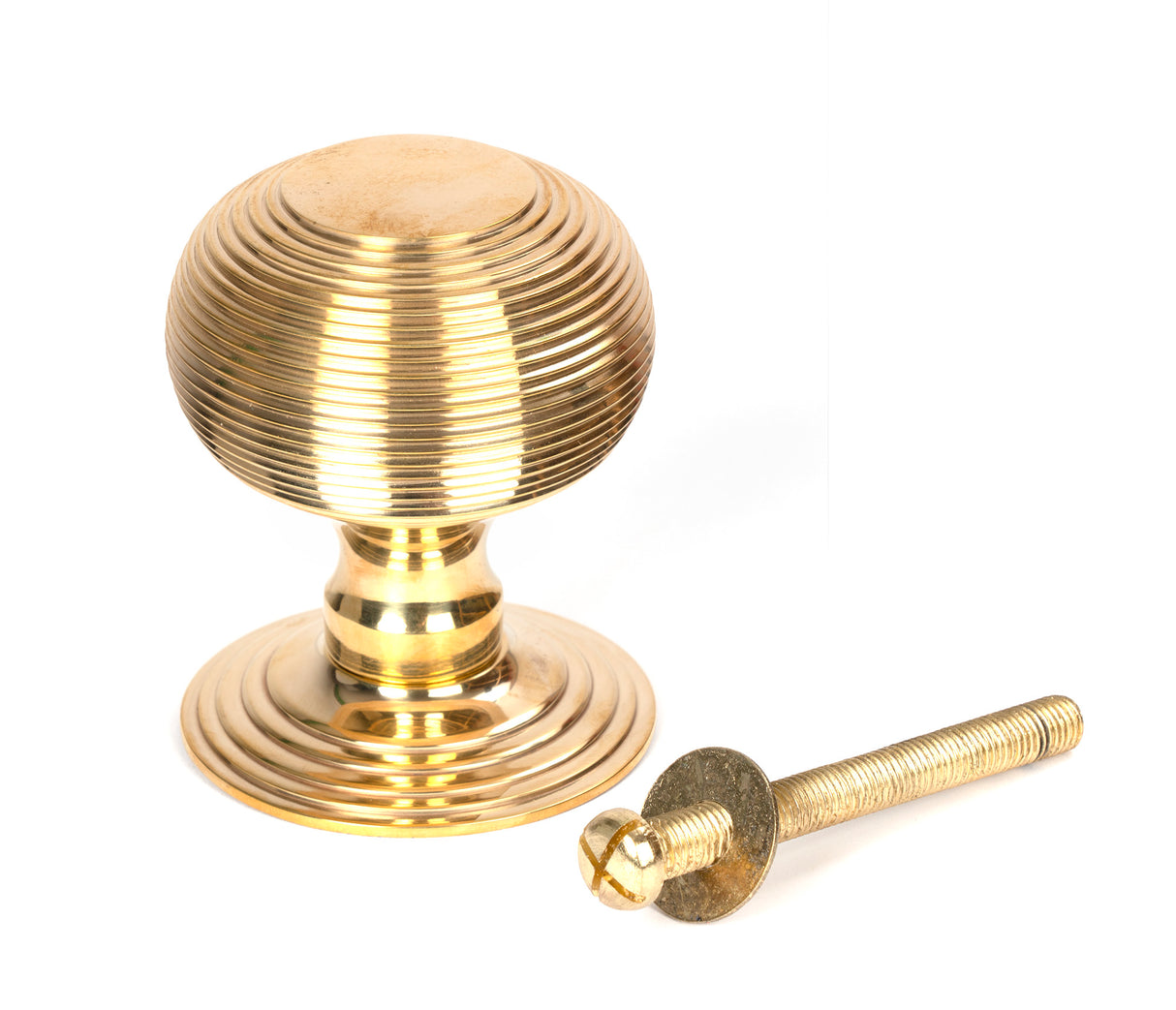 From The Anvil - Polished Brass Beehive Centre Door Knob | Sku. 50839 | Trade Door Handles.