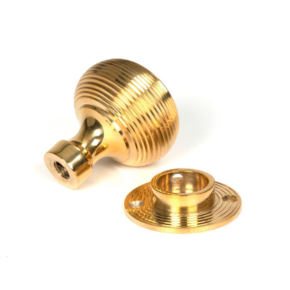 From The Anvil - Polished Brass Heavy Beehive Mortice/Rim Knob Set | Sku. 50840 | Trade Door Handles.