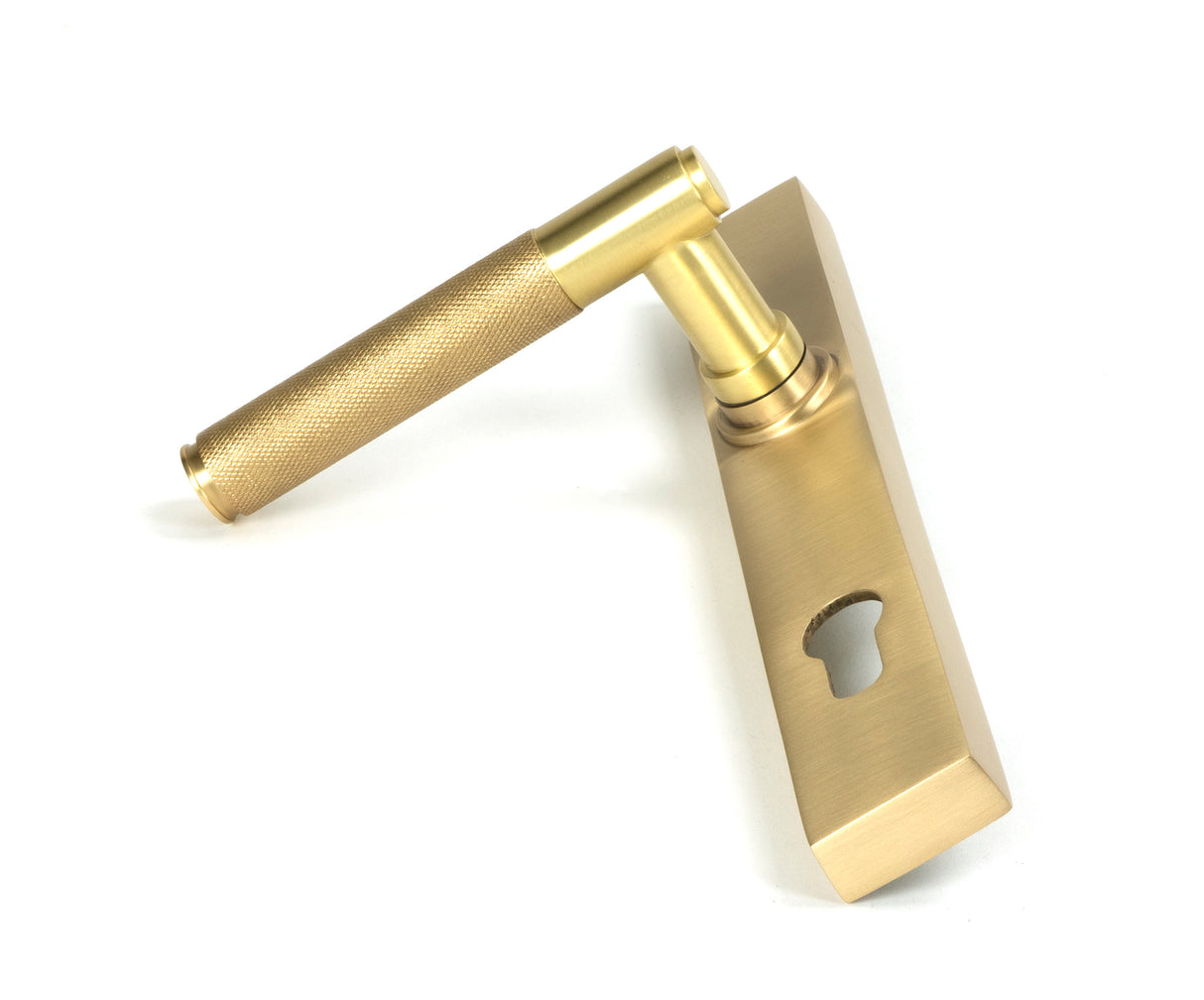 From The Anvil - Satin Brass Brompton Slimline Lever Espag. Lock Set | Sku. 50841 | Trade Door Handles.