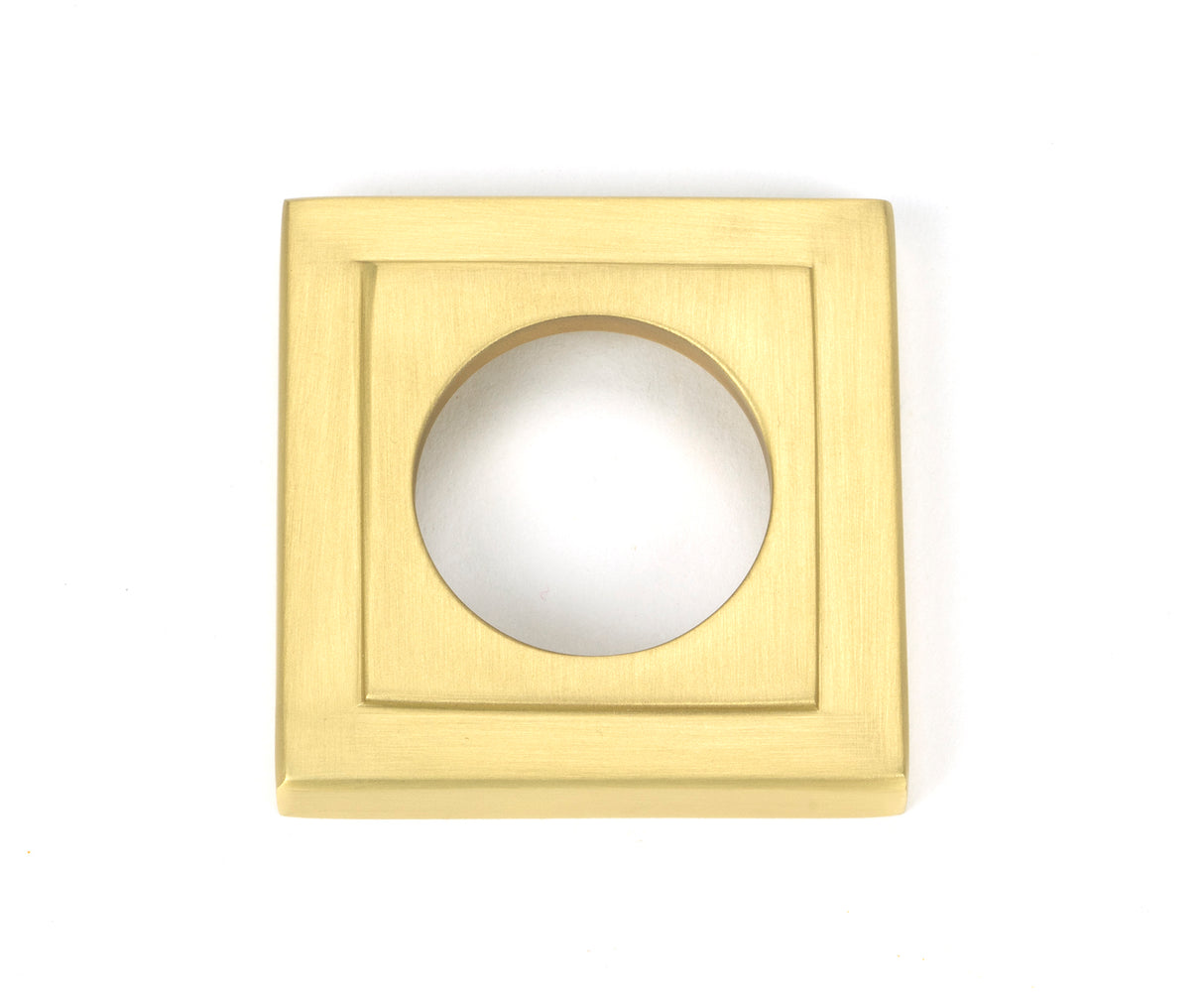 From The Anvil - Satin Brass Newbury Lever on Rose Set (Square) - Unsprung | Sku. 50860 | Trade Door Handles.