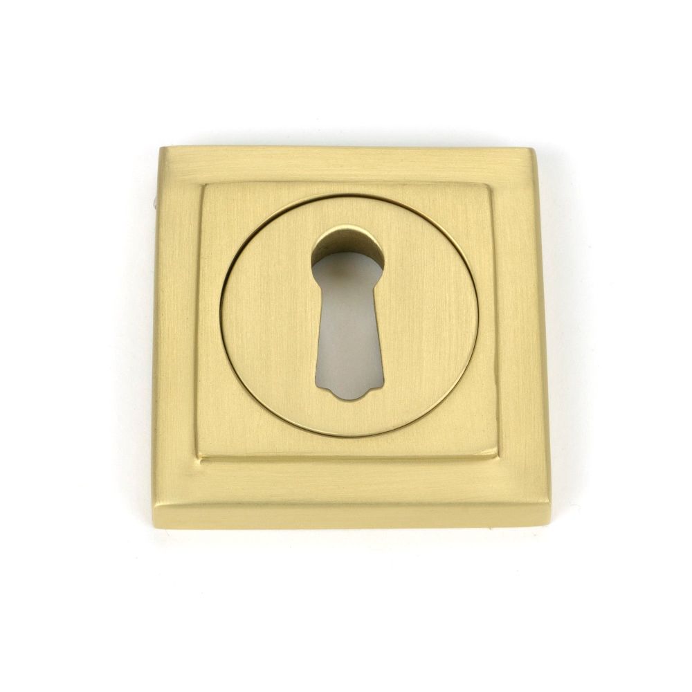 From The Anvil - Satin Brass Round Escutcheon (Square) | Sku. 50875 | Trade Door Handles.