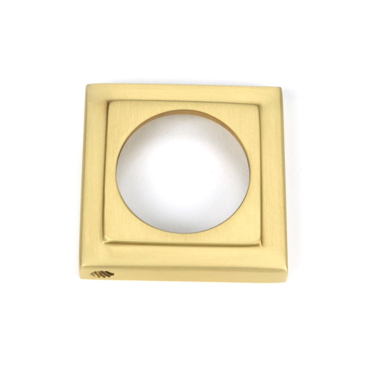 From The Anvil - Satin Brass Round Euro Escutcheon (Square) | Sku. 50879 | Trade Door Handles.
