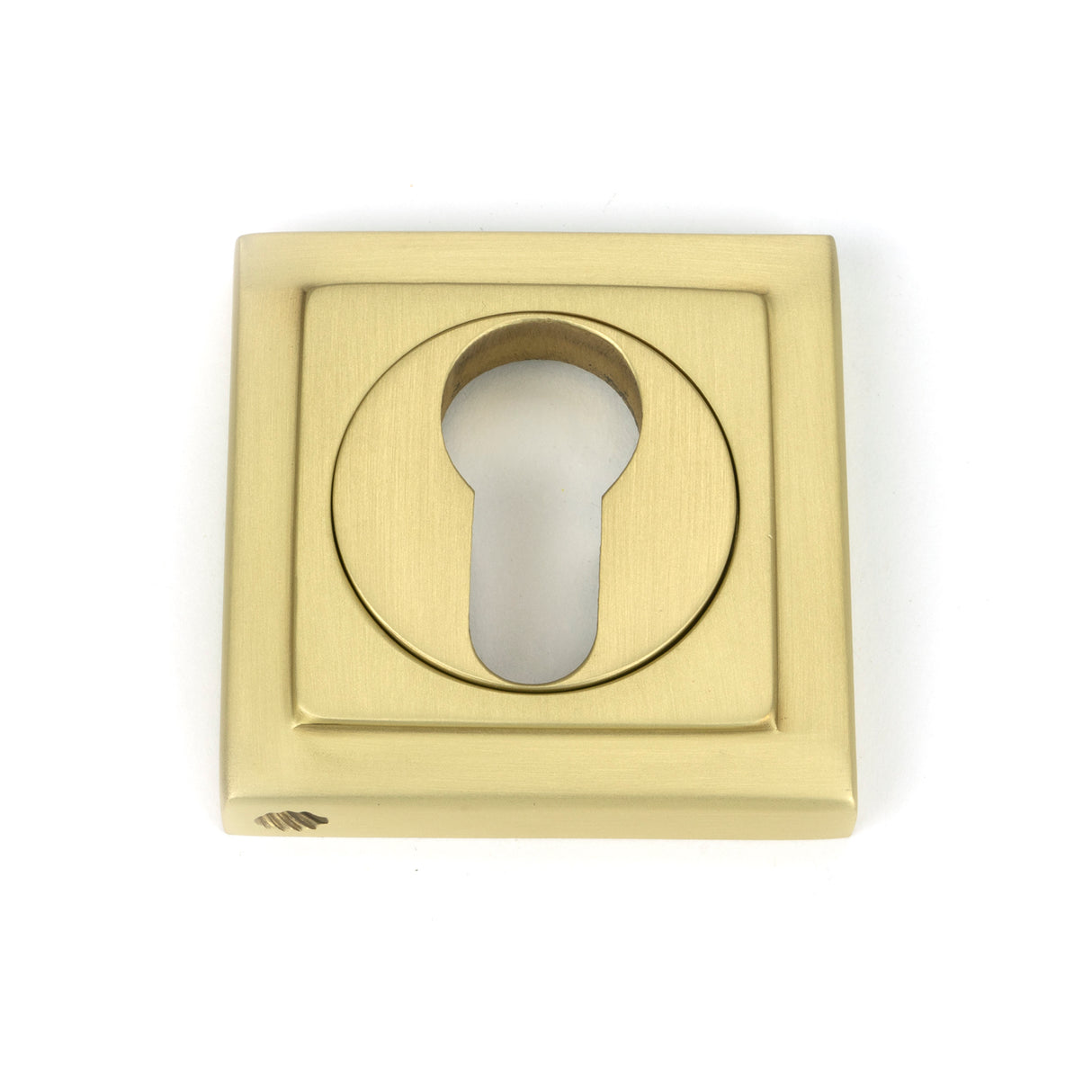 From The Anvil - Satin Brass Round Euro Escutcheon (Square) | Sku. 50879 | Trade Door Handles.