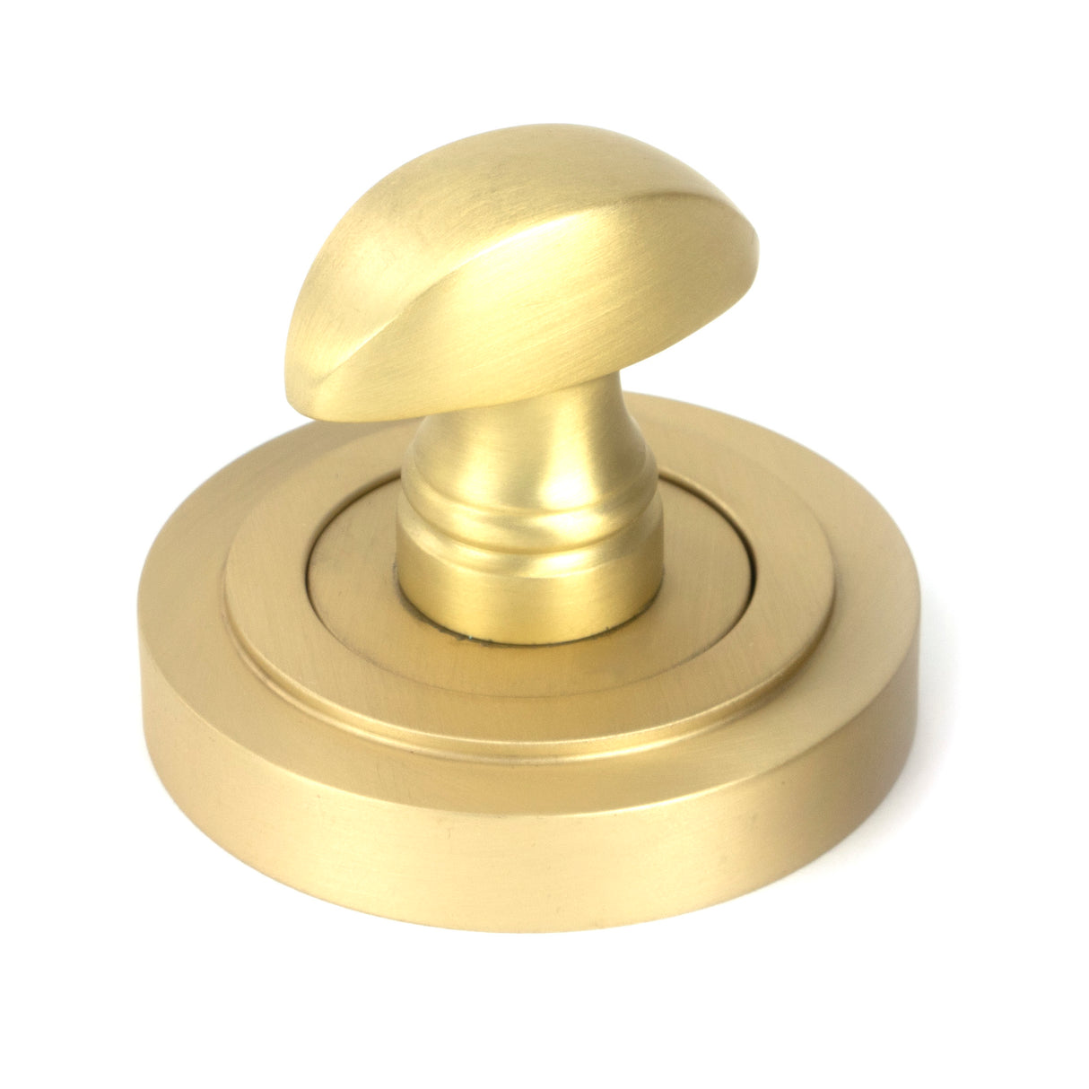 From The Anvil - Satin Brass Round Thumbturn Set (Art Deco) | Sku. 50881 | Trade Door Handles.