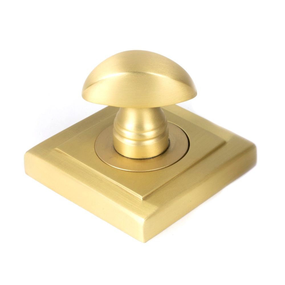 From The Anvil - Satin Brass Round Thumbturn Set (Square) | Sku. 50883 | Trade Door Handles.