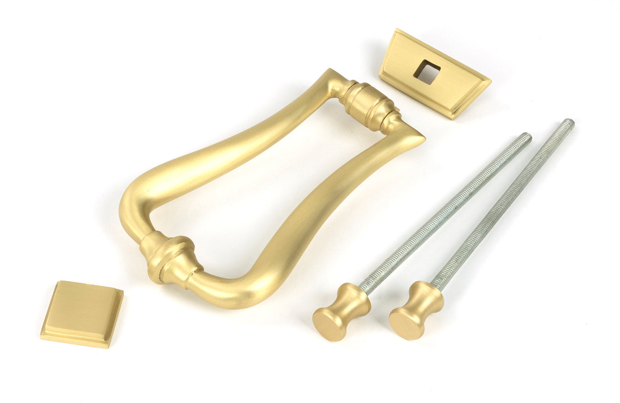 From The Anvil - Satin Brass Slimline Art Deco Door Knocker | Sku. 50886 | Trade Door Handles.