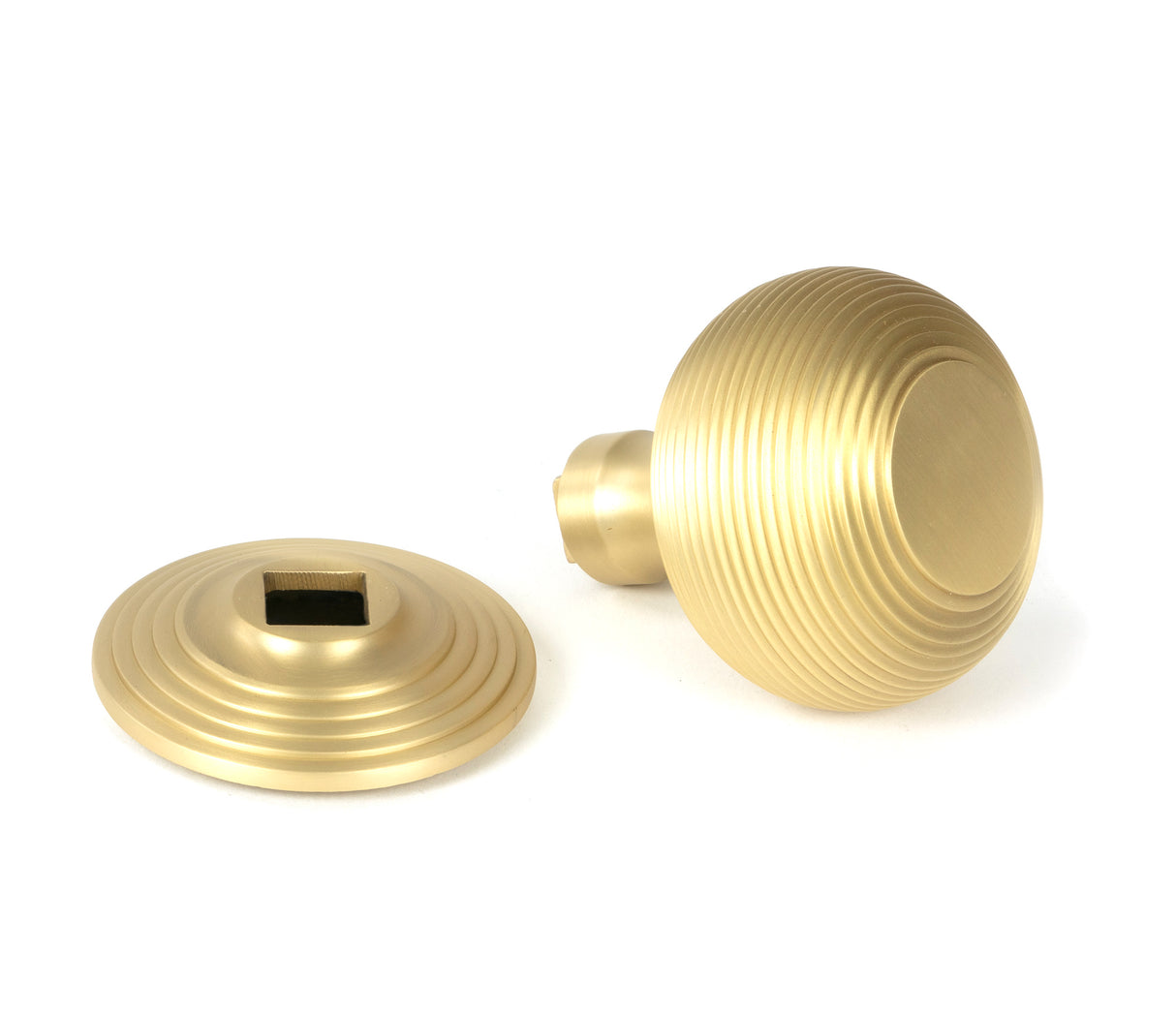 From The Anvil - Satin Brass Beehive Centre Door Knob | Sku. 50887 | Trade Door Handles.