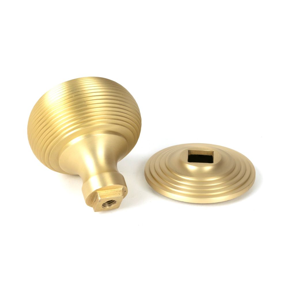 From The Anvil - Satin Brass Beehive Centre Door Knob | Sku. 50887 | Trade Door Handles.