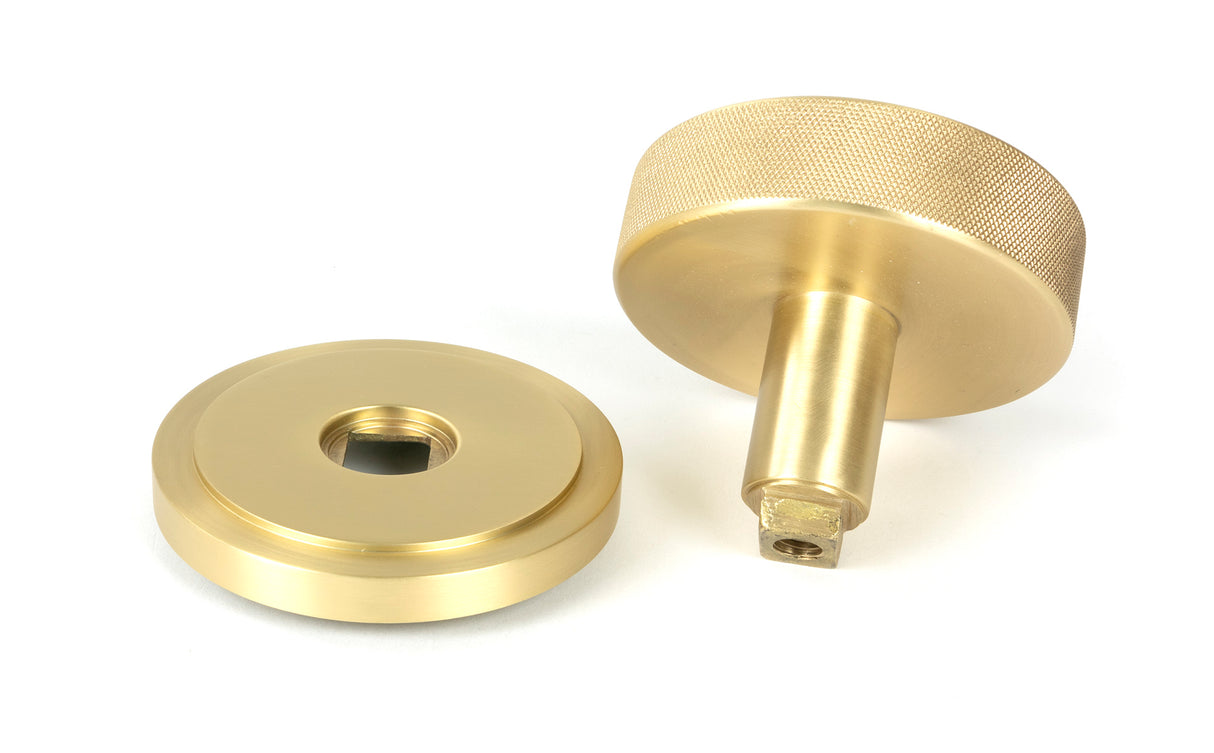 From The Anvil - Satin Brass Brompton Centre Door Knob (Art Deco) | Sku. 50894 | Trade Door Handles.